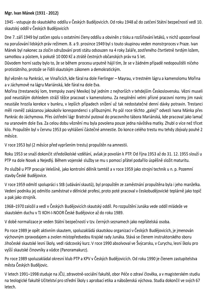 Životopis Ivana Mánka